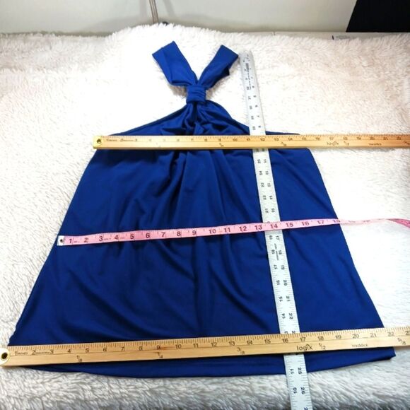 NWOT Joy Joy Elegant Navy Halter Top Womans Medium Flowy Comfort Trendy......... - Picture 10 of 11